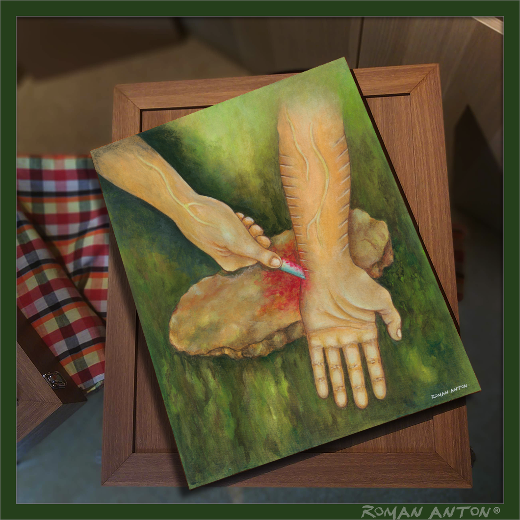 Roman Anton Launch 7, Blood Rock, Archival Print on Wooden Frame